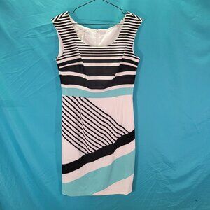 Maggy London Womens Striped Sleeveless Sheath Dress Size 8
